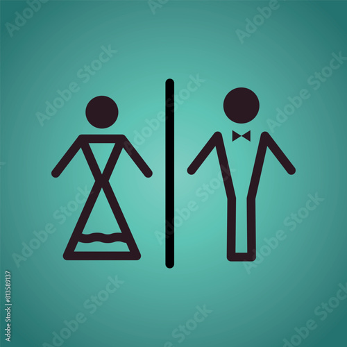 icon for toilet , lady and gentelmen photo