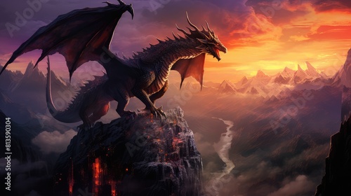 dragon at sunset © faiz