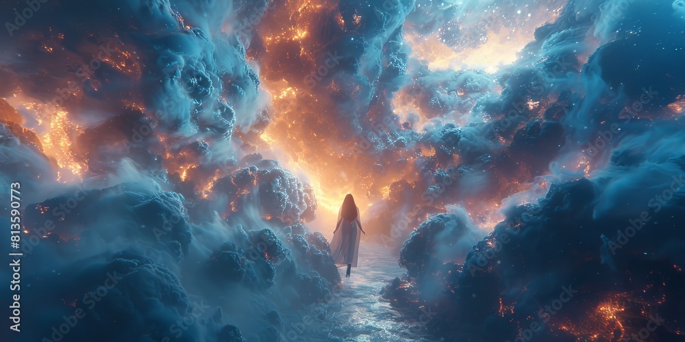 A magical virtual fashion runway surrounded by celestial phenomena, unveiling avant-garde wearable tech garments alive with ethereal effects A magical virtual fashion runway surrounded by celestial phenomena, unveiling avant-garde wearable tech garments alive with ethereal effects
