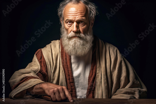 Apostle Paul religious saint Christian biblical historical figure. Ancient divine believer. AI generated. photo