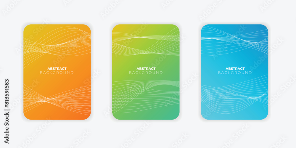 Modern cover design set collection. colorful abstract line pattern. Creative wavy stripe collection layout for business background, certificate, brochure template, contemporary planner, ads Modern cover design set collection. colorful abstract line pattern. Creative wavy stripe collection layout for business background, certificate, brochure template, contemporary planner, ads
