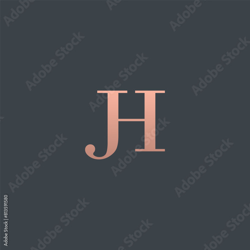 JH monogram fashion logo with gold color. photo