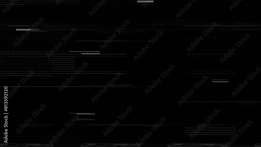 Glitch noise static television or VHS VFX. Tv screen interference distortion effect. Vintage background or glitch transition effect for video editing. Old damaged noisy stripes effect