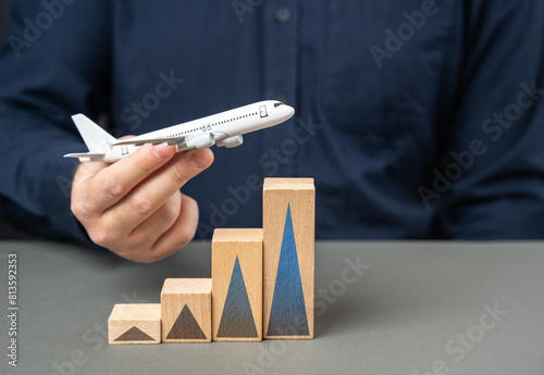 Fotografie Growth in air travel and airline passenger traffic