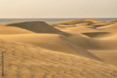 Close-up view of sand dunes in a desert