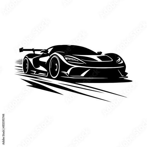 Speed Elegance: Vector Supercar Silhouette- Supercar Illustration- Minimalist Supercar Vector- Supercar Design Silhouette.