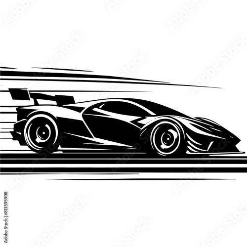 Speed Elegance: Vector Supercar Silhouette- Supercar Illustration- Minimalist Supercar Vector- Supercar Design Silhouette.