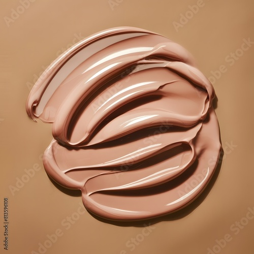 Cosmetics smears of creamy texture on a beige background