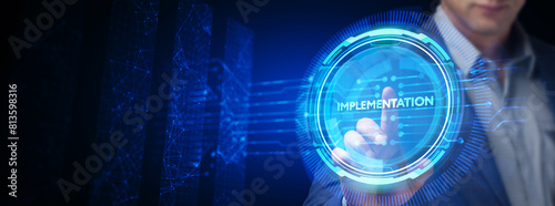 Tableau sur toile IMPLEMENTATION, web technology concept
