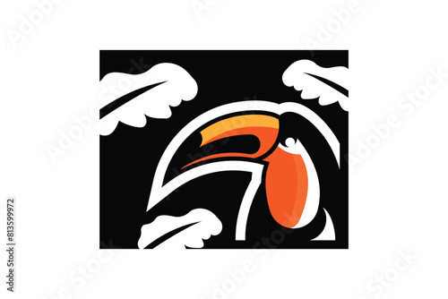toucan logo design vector