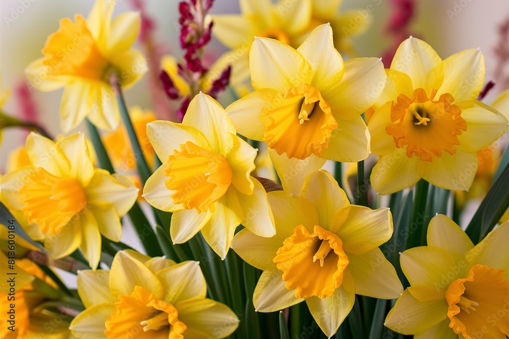 Bright and colorful spring flowers daffodils Bright and colorful spring flowers daffodils