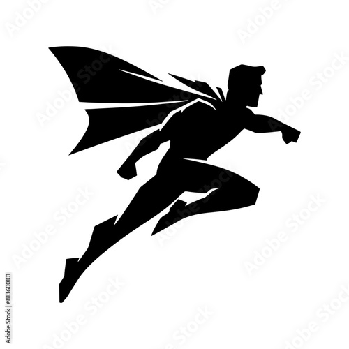 "Iconic Heroism: Minimalist Vector Superhero Silhouette- Superhero Illustration- Superhero Vector Stock- Superhero Silhouette.