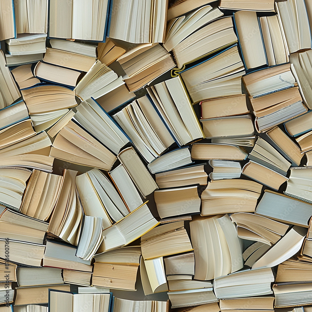 edges of books arranged in an irregular pattern, at a slight angel edges of books arranged in an irregular pattern, at a slight angel