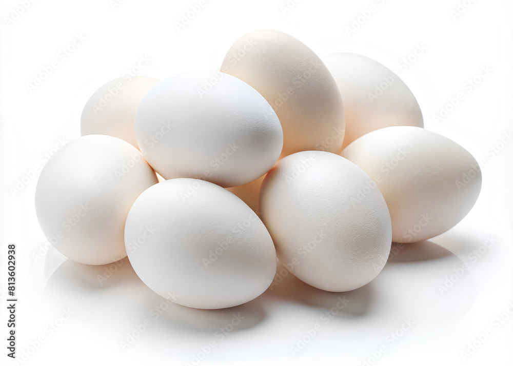 White eggs isolated on white background White eggs isolated on white background