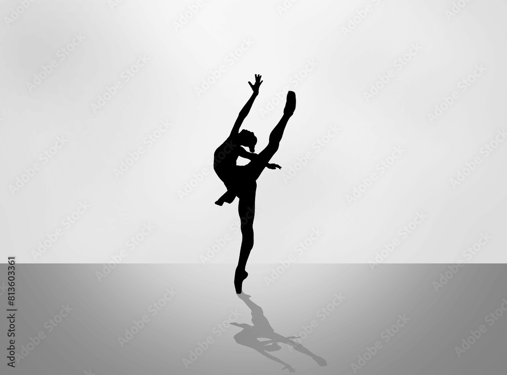Silhouette of a beautiful dancing ballerina Silhouette of a beautiful dancing ballerina