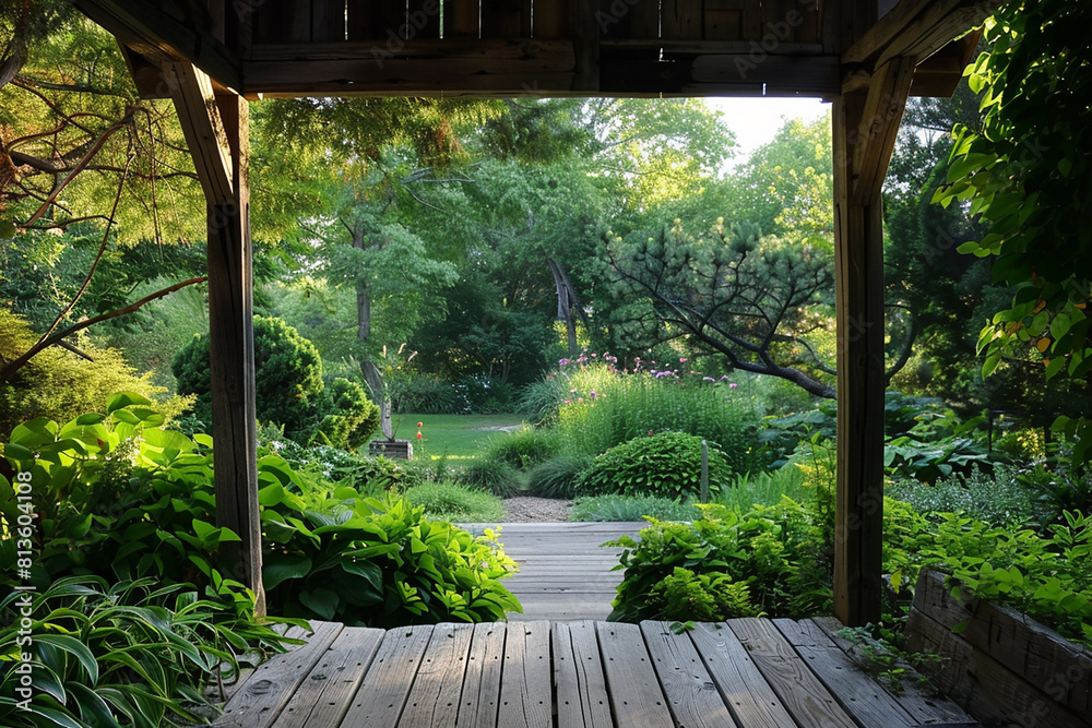 Home garden with plants and trees generated.AI Home garden with plants and trees generated.AI