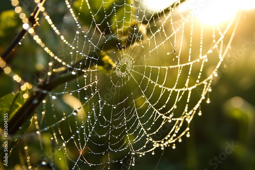 spider web with dew drops © khan