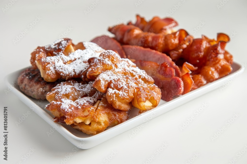 Scrumptious Apple Fritters with Fresh Mint Sprig Scrumptious Apple Fritters with Fresh Mint Sprig