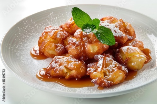 Golden Brown Apple Fritters with Sweet Drizzle