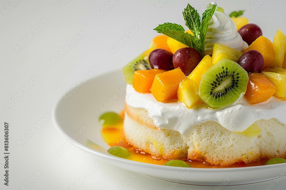 Light and Airy Angel Food Cake with Fresh Fruit Compote Light and Airy Angel Food Cake with Fresh Fruit Compote