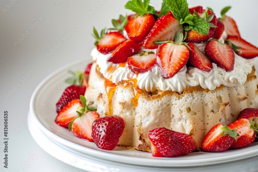 Delicious Angel Food Cake with Non-Dairy Topping and Citrus Infusion Delicious Angel Food Cake with Non-Dairy Topping and Citrus Infusion