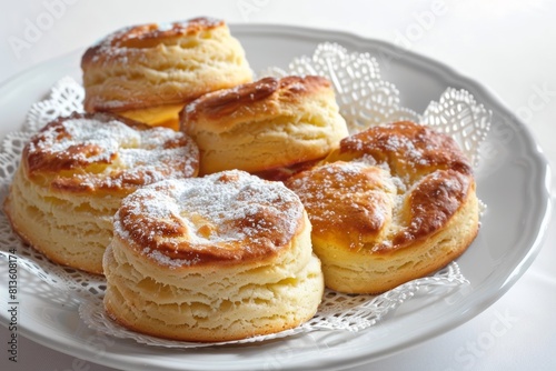 Sun-Kissed Handcrafted Biscuits with Delicate Powdered Sugar