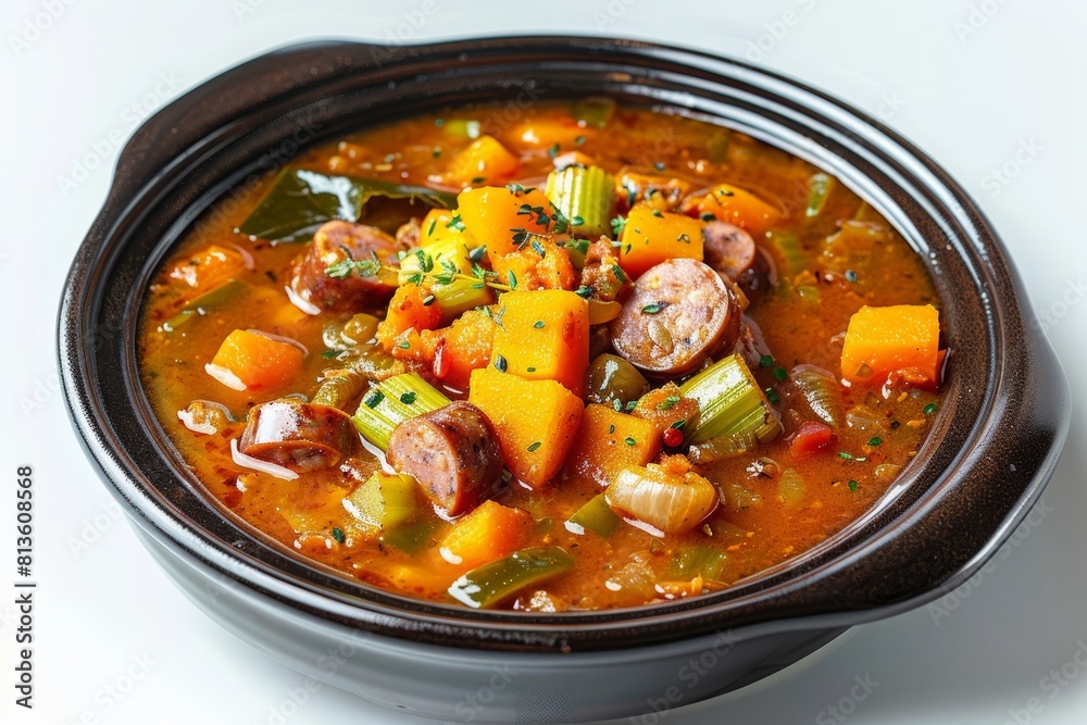 Flavorful Andouille and Roasted Squash Gumbo Dish