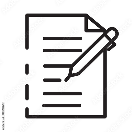 Business Management Pen Line Icon