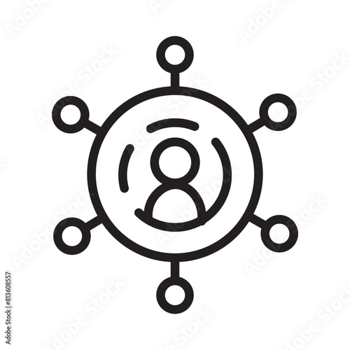 Business Management Network Line Icon