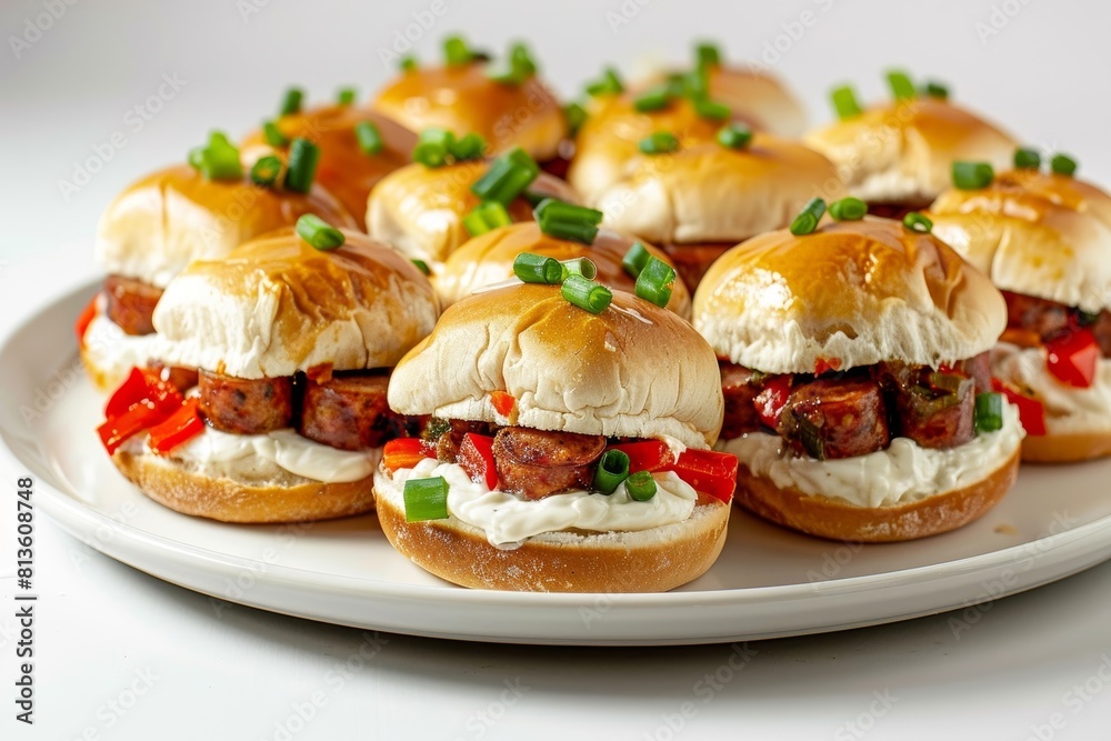 Hearty Andouille Sausage and Cream Cheese Slider with Herbaceous Touch Hearty Andouille Sausage and Cream Cheese Slider with Herbaceous Touch