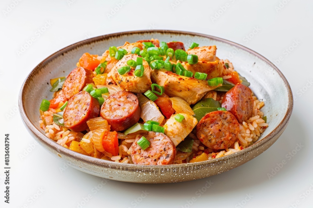 Delicious Andouille and Chicken Jambalaya with Fresh Celery Delicious Andouille and Chicken Jambalaya with Fresh Celery