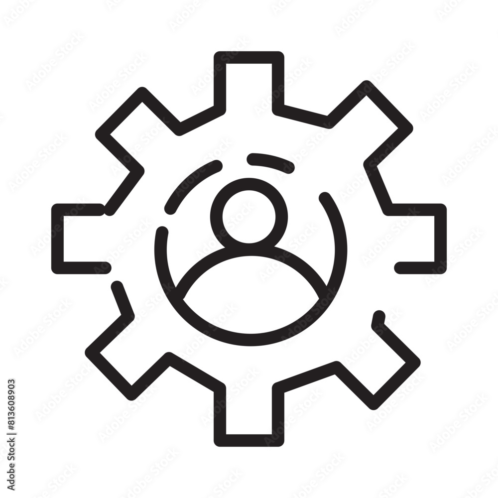 Team Setting Strategy Line Icon Team Setting Strategy Line Icon