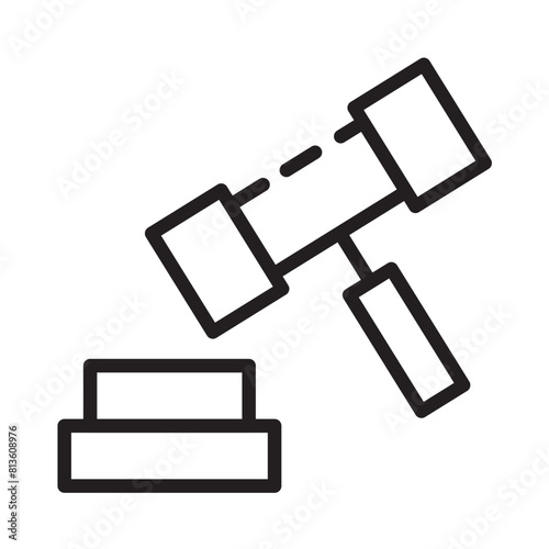 Auction Business Management Line Icon