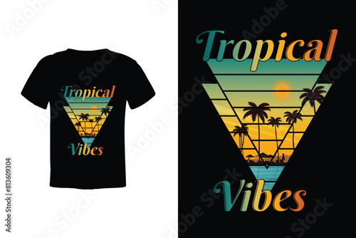 Dive into paradise with our 'Tropical Vibes' tee - a burst of lush colors and exotic flair, evoking the laid-back essence of island life for endless summer vibes