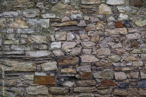 Rustic Stone and Brick Wall Texture Background