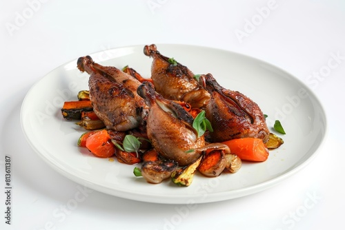 Ancho Chile Honey Glazed Quail with Perfectly Cooked Veggies