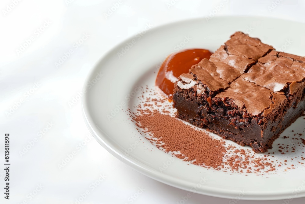 Tempting Ancho Chile Chocolate Brownie with Cajeta Sauce Garnish Tempting Ancho Chile Chocolate Brownie with Cajeta Sauce Garnish