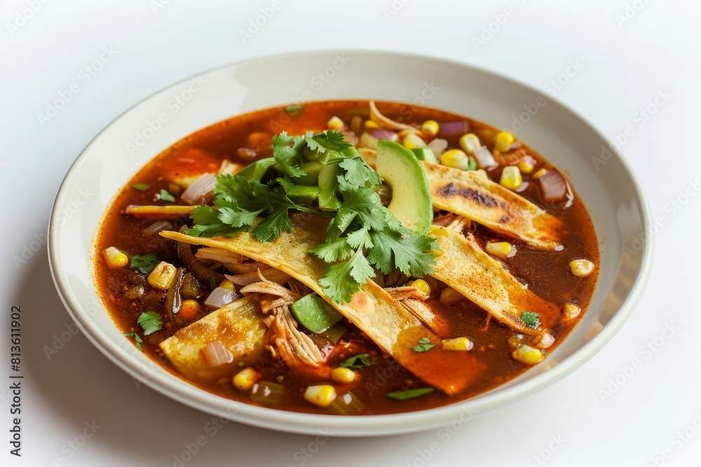 Scrumptious Ancho Chicken Tortilla Soup with Creamy Avocado and Aromatic Broth