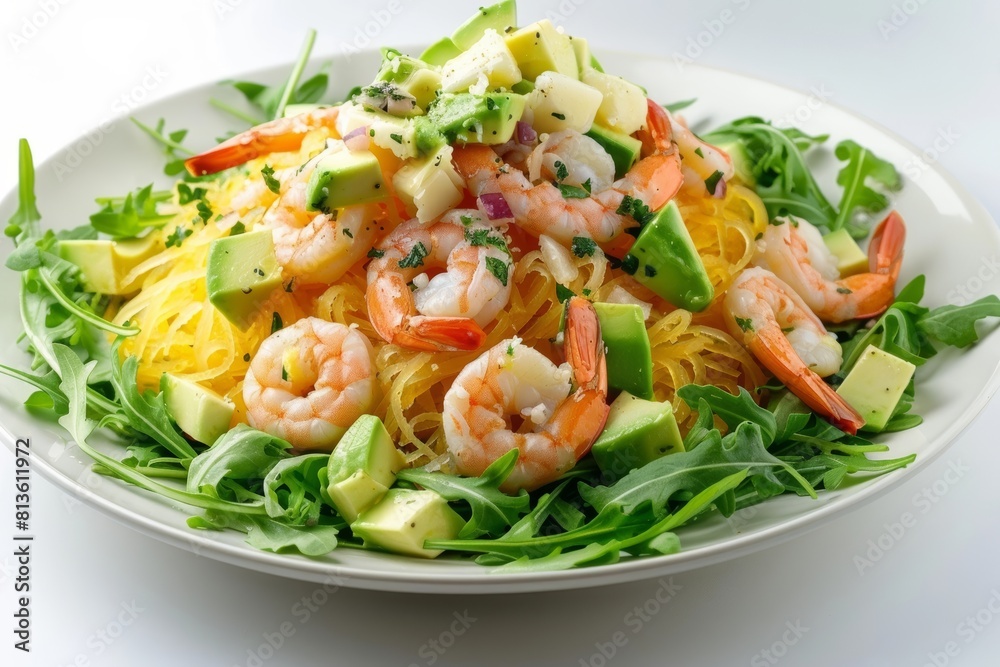 Sumptuous Shrimp Scampi with Arugula and Creamy Asiago Cheese Sumptuous Shrimp Scampi with Arugula and Creamy Asiago Cheese