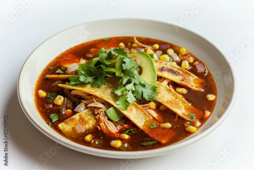 Scrumptious Ancho Chicken Tortilla Soup with Creamy Avocado and Aromatic Broth