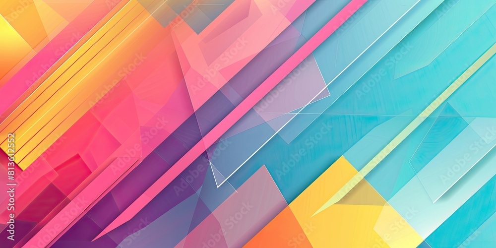 Pink, Orange, Yellow, Green, Blue, Purple geometric background vector presentation design in the style of an abstract artwork. Pink, Orange, Yellow, Green, Blue, Purple geometric background vector presentation design in the style of an abstract artwork.
