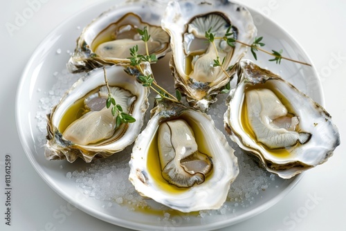 East Coast Oysters with Sprigs of Thyme and Rich Lamb Jus