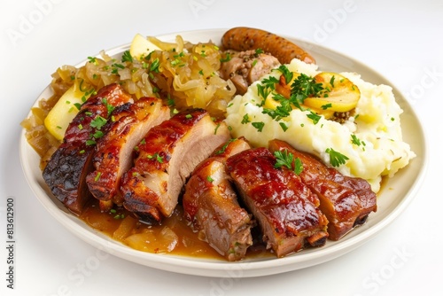 Delicious and Hearty Amish Pork Sampler with Three Types of Pork