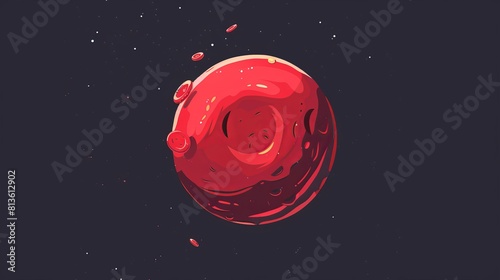 Lifelike red blood cell anatomy flat design side view cell structure theme animation vivid photo