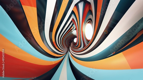 Wallpaper Mural fantastic perspective distortions of a multicolored design Torontodigital.ca