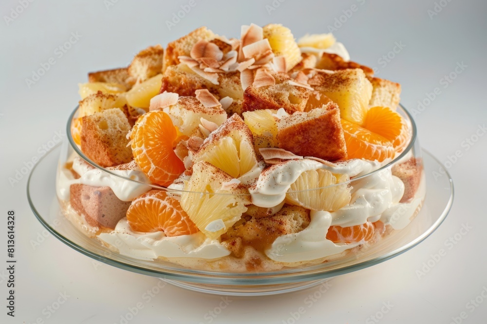 Exquisite Ambrosia Trifle with Layers of Mandarin Orange and Pound Cake Exquisite Ambrosia Trifle with Layers of Mandarin Orange and Pound Cake