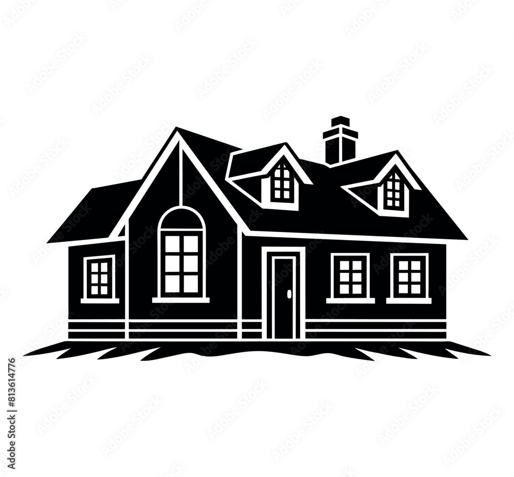 house Cityscape, vector background, black silhouette house Cityscape, vector background, black silhouette