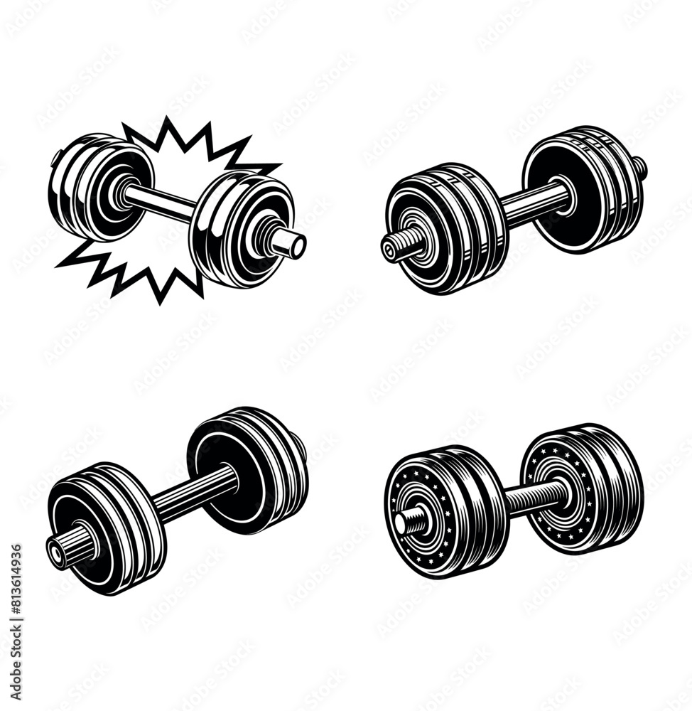 set of dumbbell vector set of dumbbell vector