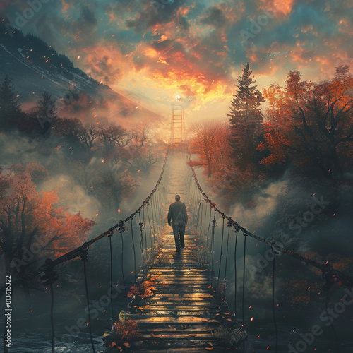 Wallpaper Mural real man crossing bridge to heaven beauty Torontodigital.ca