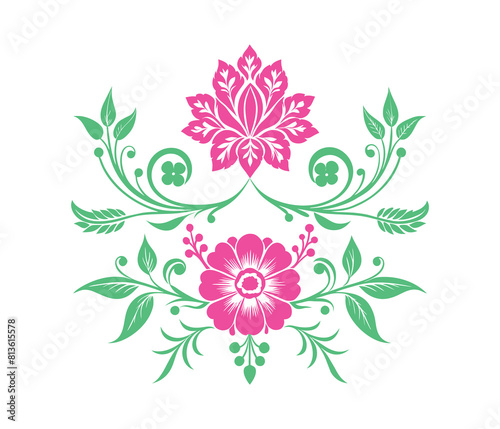  flowers isolated on white background. Vector illustration